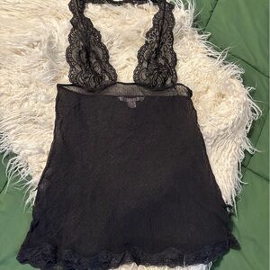 Victoria's Secret Black Lace Chemise